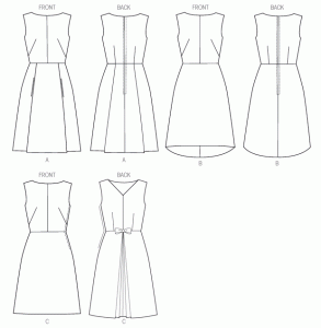 Line drawings for Butterick 6016