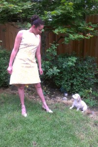  My little boo Gidget Louise likes my dress 