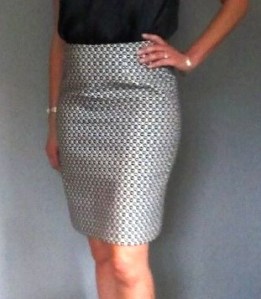 Black and white geometric cotton jaquard fabric