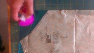 drawing new neckline using chalk