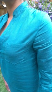 The arm hole and chest area are still too small, but I'm going to wear it anyway!