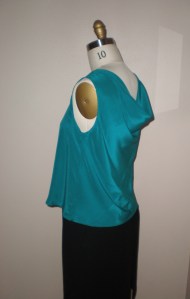 Side back to top showing cowl drape
