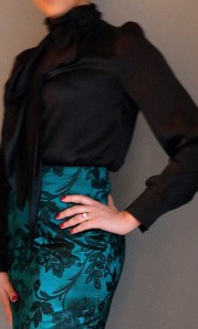 blouse worn with skirt