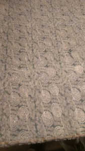 Embellished ruffled tulle fabric