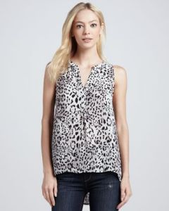 Joie printed silk tank top 