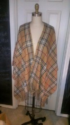 Plaid Shawl with fringe