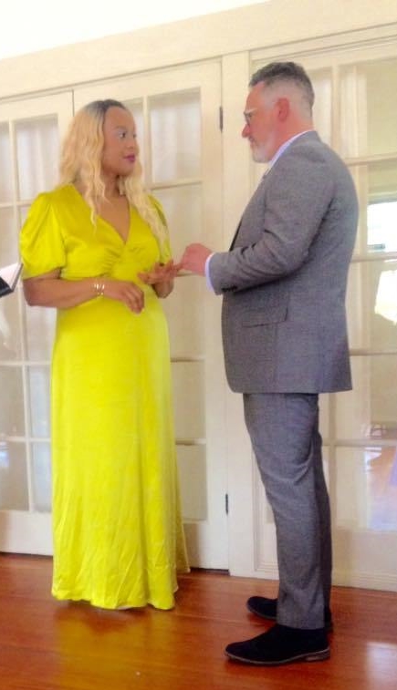 Chartreuse Silk Wedding Gown