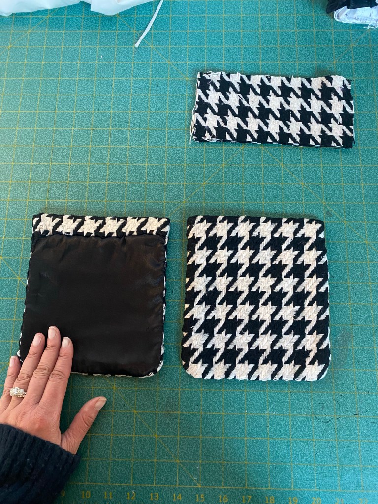 pocket lining hand sewed to the wrong side of the pocket